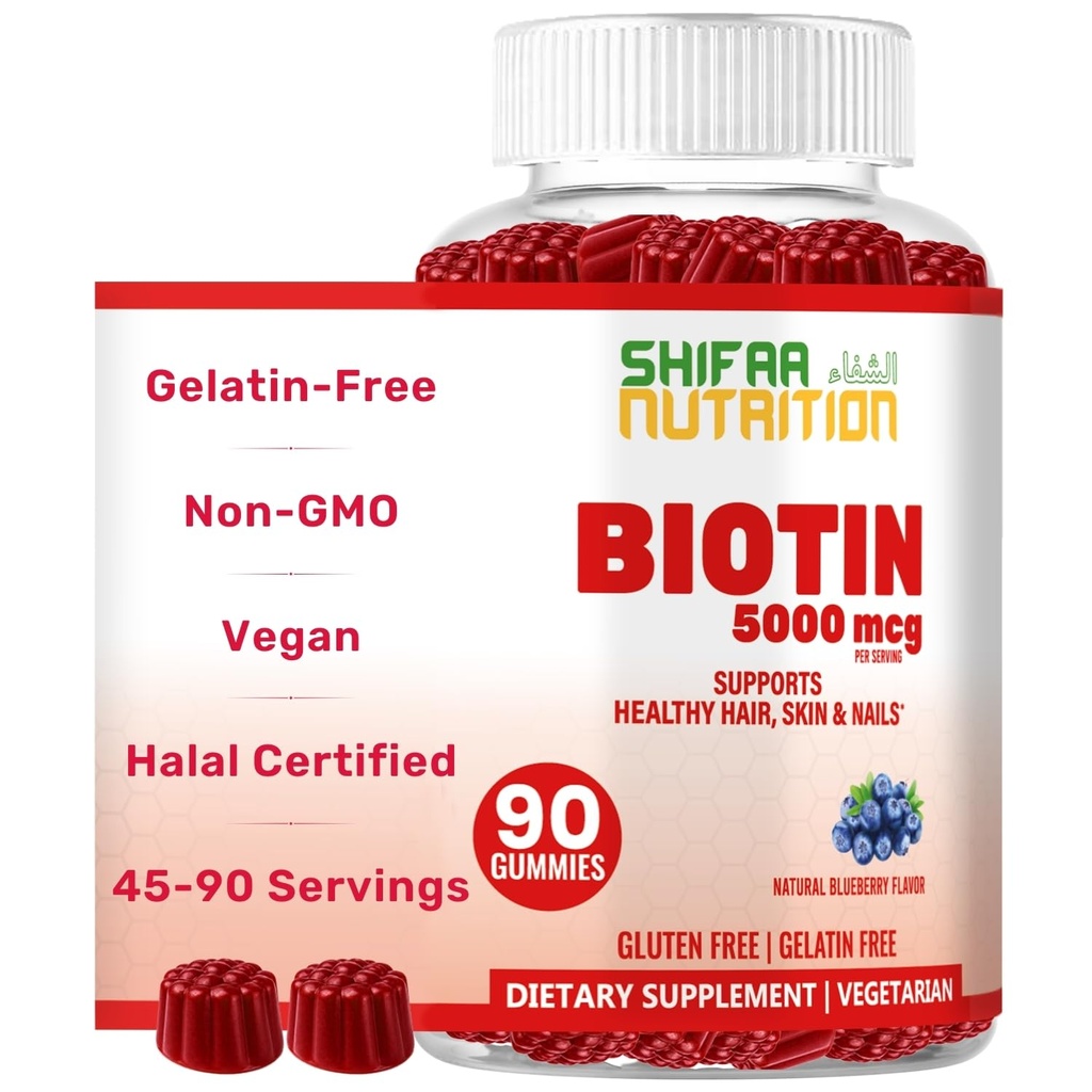 SHIFAA NUTRITION Vegan Biotin Gummies for Adult & Kids 