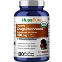 Chaga Mushroom 150mg, 180 Veggi Capsules, Non GMO, Vegan - 180 Servings | Herbal Formula, Inonotus Obliquus Mushroom Extract, USDA Organic, Suitable for Adults, Made in cGMP Registered Facility USA