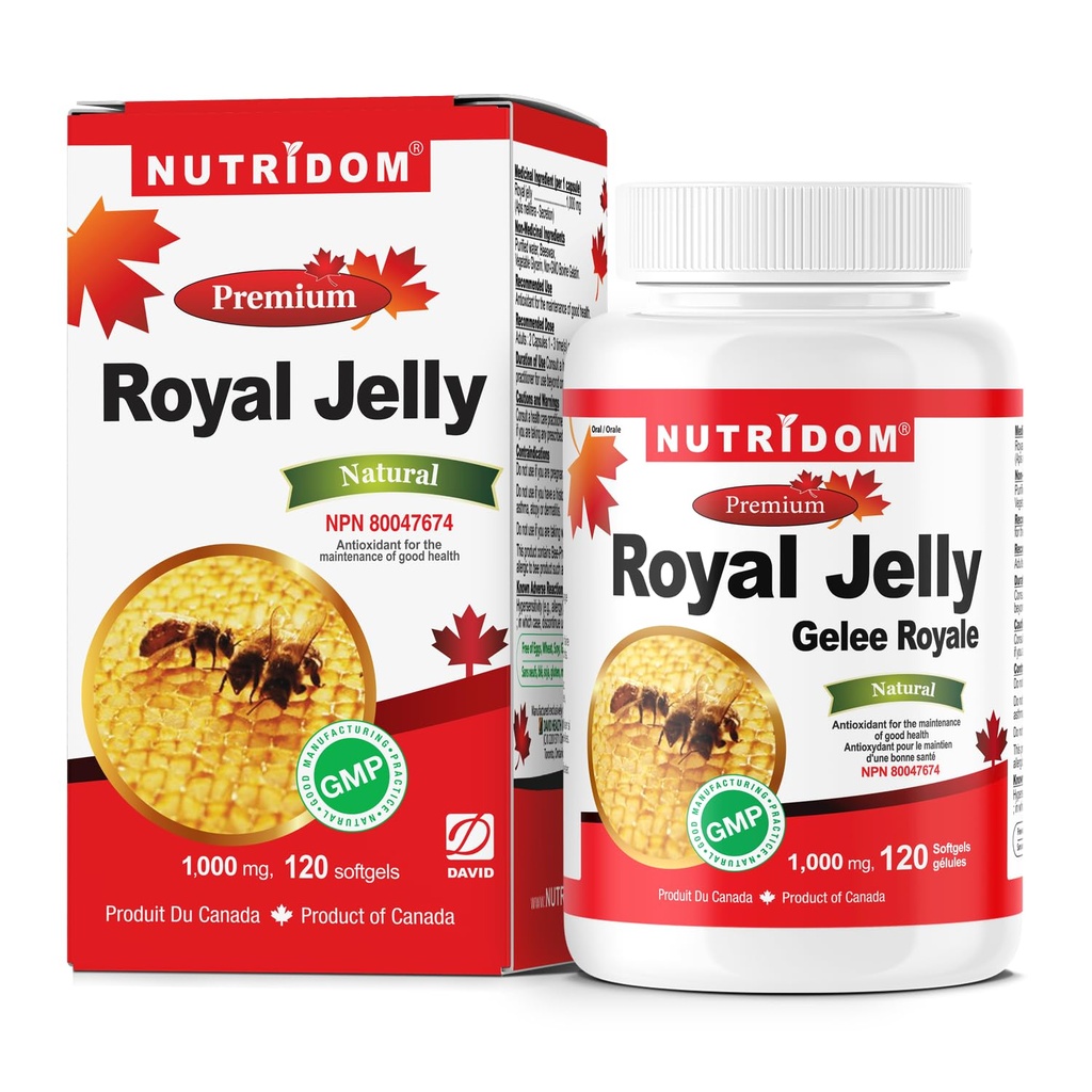 Nutridom Royal Jelly 1000mg Softgels-120 softgels-Pack Option (One Bottle)
