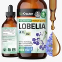 BIO KRAUTER Λουμπέλια Βάμμα καθαρισμού πνεύμονα & Detox - Pure Vegan Lobelia Herb Liquid Extract - 4 Fl.Oz 168 Ημέρες προσφοράς - Συμπλήρωμα αναπνευστικής υποστήριξης - Αλκοόλ & Ζάχαρη Δωρεάν, Μη ΓΤΟ