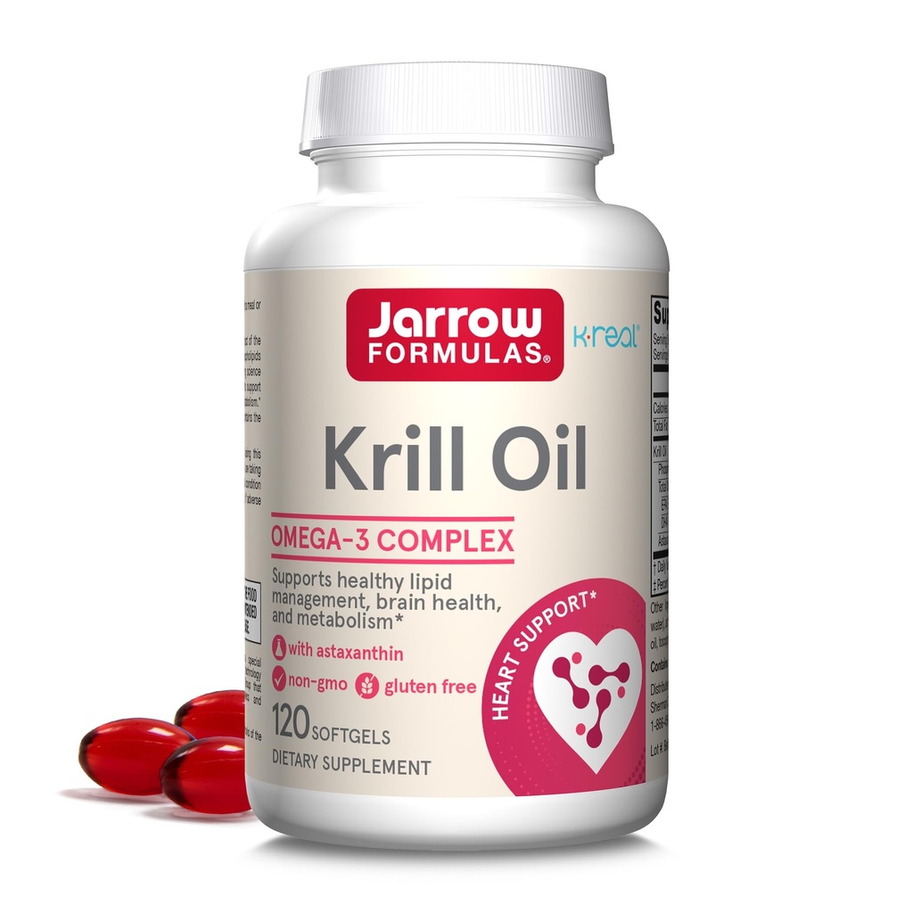 Jarrow Formulas Krill Oil - 120 Softgels - Φωσφολιπίδια Ωμέγα-3 Complex με Ασταξανθίνη - Μπορεί να υποστηρίξει Lipid Διαχείριση, λειτουργία του εγκεφάλου & Μεταβολισμός - 60 Υπηρεσίες