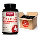 Jarow Formulas Ultra Strength Methyl B-12 5000 mcg & methyl folate 800 mcg + P-5-P, Συμπλήρωμα για Κυτταρική Ενέργεια Μεταβολισμός και Καρδιαγγειακή Υποστήριξη, 60 Μασώμενα δισκία, 60 Ημέρα προσφοράς, 12 συσκευασίες