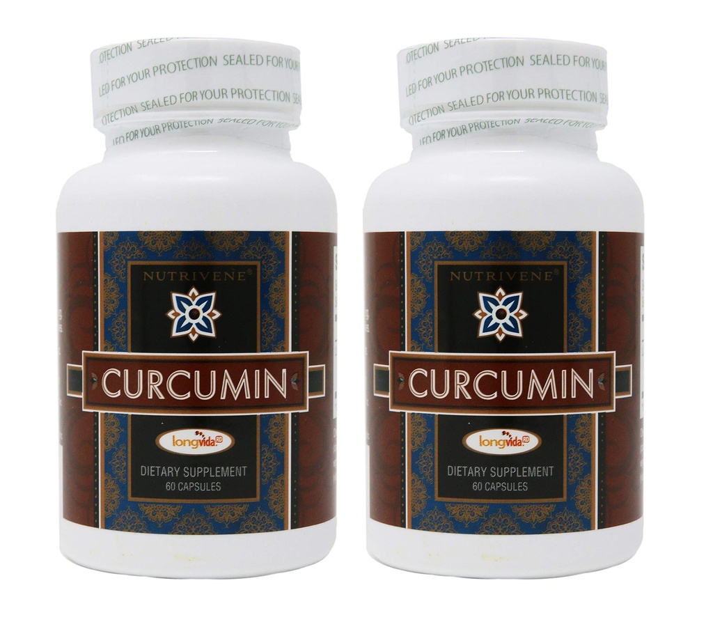 2-Pack Κουρκουμίνη Longvida από Nutrivene (500 mg, 60 κάψουλες)
