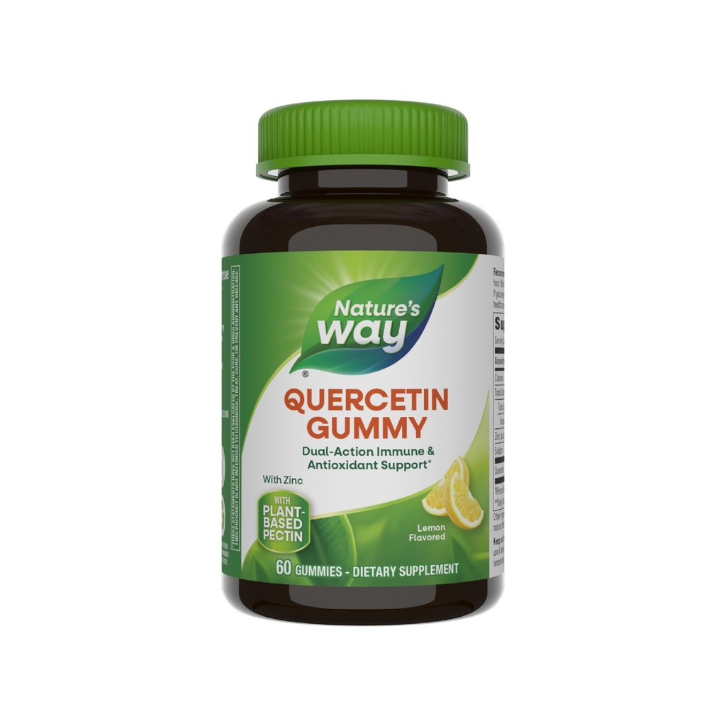 Nature's Way Quercetin Gummies with Zinc, Immune Defense support*, Ισχυρό Αντιοξειδωτικό*, Λεμόνι Γεύση, 60 Gummies