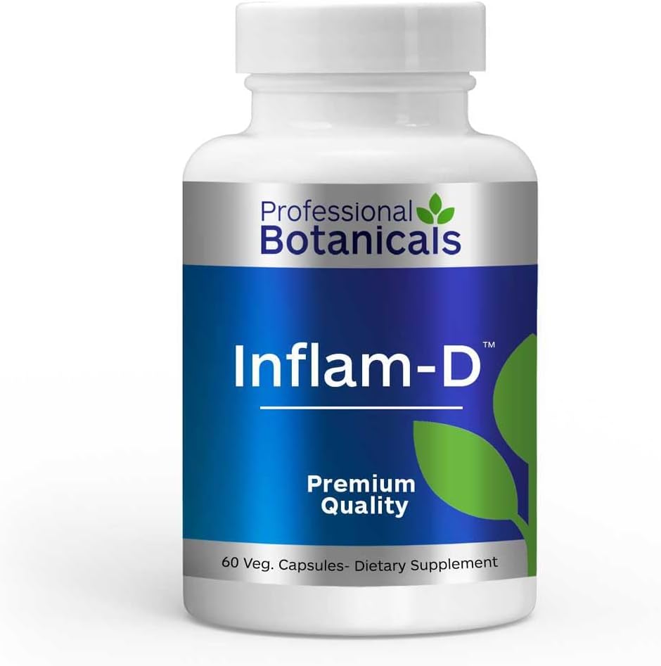 Επαγγελματικά Βοτανικά INFLAM-D Advance Joint & Muscle Health Supplement, Μη ΓΤΟ, Vegan – 60 Κάψουλες