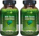 Irwin Naturals Milk Thistle Liver Detox - 60 Liquid Soft-Gels, Pack of 2 - Υποστηρίζει την υγεία του ήπατος με Dandelion, Artichoke, Turmeric & Green Beet Root - 60 Σύνολο υπηρεσιών