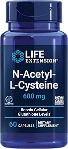 Life Extension Pycnogenol French Maritime Pine Bark & N-Acetyl-L-Cysteine Immune, Respiratory & Liver Health Supplements, 60 Capsules Each