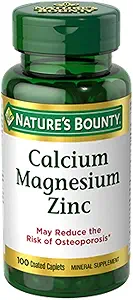 Nature's Bounty Calcium Magnesium Zinc, 100 Count, Pack of 6
