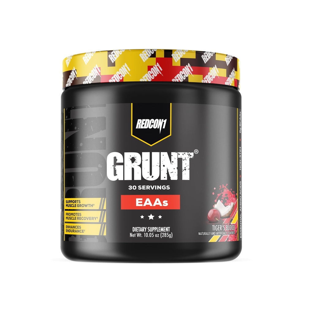 REDCON1 Grunt EAAs, Αίμα Τίγρη - Χωρίς ζάχαρη, Keto Φιλικά Απαραίτητα Αμινοξέα σκόνη - Post Workout σκόνη που περιέχει 9 Αμινοξέα για να βοηθήσει το τρένο, Ανάκτηση, Επανάληψη (30 υπηρεσίες)