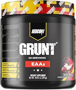 REDCON1 Grunt EAAs, Αίμα Τίγρη - Χωρίς ζάχαρη, Keto Φιλικά Απαραίτητα Αμινοξέα σκόνη - Post Workout σκόνη που περιέχει 9 Αμινοξέα για να βοηθήσει το τρένο, Ανάκτηση, Επανάληψη (30 υπηρεσίες)
