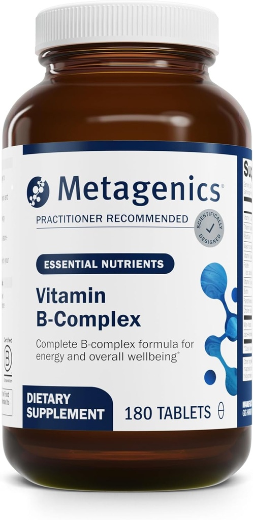 Metagenics Vitamin B-Complex - Active B6 & B12 Vitamins with Folate - Supports Energy Metabolism, Stress Response, Homocysteine Balance & Nervous System Health - Vegetarian & Gluten-Free - 180 Tablets