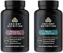 Ancient Nutrition Mutlivitamin Men's Once Daily Capsules, 30 Count + Multivitamin Women's Once Daily Capsules, 30 Count