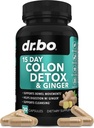 Colon Cleanser Detox for Weight Flush - 15 Day Colon Cleanse Pills with Ginger - Fast Natural Laxative, Constipation Relief, Bowel Movement Supplements for Intestinal Stomach Bloating Gut Loss Support