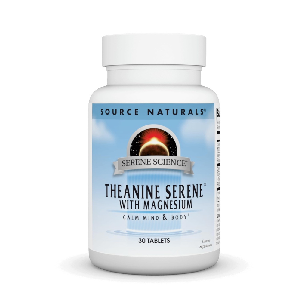 Source Naturals Theanine Serene, Calm Mind & Body*, με GABA - Χορτοφαγική Formlua - 30 δισκία