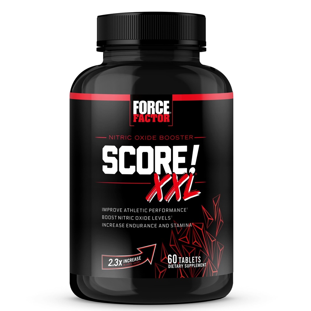 FORCE FACTOR Βαθμός! XXL Nitric Oxide Booster συμπλήρωμα για τους άνδρες με L-Citrulline, Horny κατσικίσιο ζιζάνιο, Black Maca, & Tribulus Terrestris για την αύξηση Stamina, την ενέργεια, και τη φυσική απόδοση, 60 δισκία