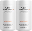 Codeage ADK Vitamins Supplement - Απαραίτητη Βιταμίνη Α, D3 5000 IU, K1 & K2 (MK4 & MK7) - 6-Month Supply - 1 κάψουλα ανά υπηρεσία, Μη ΓΤΟ, Χωρίς γλουτένη - 2-Pack