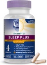 NEURIVA Sleep Plus με 4-σε-1 Οφέλη - Clinically Tested Ashwagandha, L-Θεανίνη & Μελατονίνη - Μειώστε το άγχος, πτώση ύπνου γρηγορότερη, Βελτίωση της ποιότητας του ύπνου, αφύπνιση Ανανεωμένη *, 58κτ κάψουλες