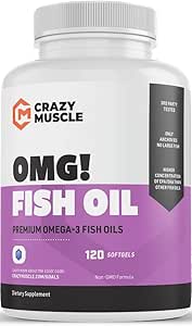 Premium Omega-3 Fish Oil από καθαρό αντζούγιες, 120 Softgels - Poent 1000mg Omega-3, Burpless Formula - Υποστηρίζει τον εγκέφαλο και την καρδιά υγεία - μη GMO με 250% Περισσότερα EPA & DHA - 120 υπηρεσίες