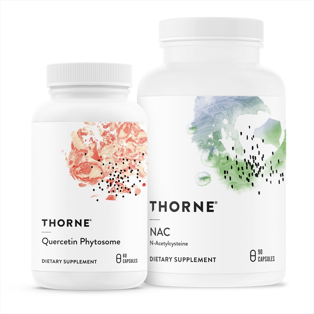 THORNE - Immune Support Duo - Quercetin Phytosome & NAC for Balanced Immune and Respiratory Wellness - 30 Servings