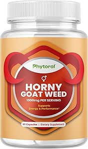 Pure Horny Goat Weed Extract with Maca Powder – Immune Support – Helps Increase Drive and Stamina – Booster for Men and Women Tongkat Ali Plus L-Arginine Increases Energy – 60 Capsules
