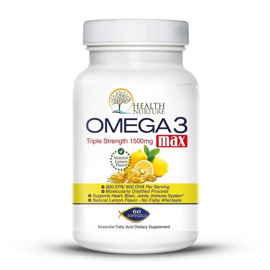Ιχθυέλαιο Ωμέγα-3 Μέγιστη ισχύς 1500mg (800 EPA/600 Dha) Φαρμακευτικό Ιχθυέλαιο Βαθμού