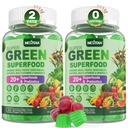 Super Greens Gummies, Greens Superfood Powder Alternative w/Spirulina, Chlorella, Prebiotic Fiber, Probiotic, Fruit Veggie, Καθημερινή Φρούτα Λαχανικά για Digestive & Gut Υγεία, Ανοσία, Εστίαση, 120 Cts