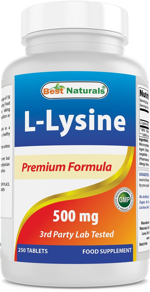 Best Naturals L- Lysine 500 mg 250 δισκία