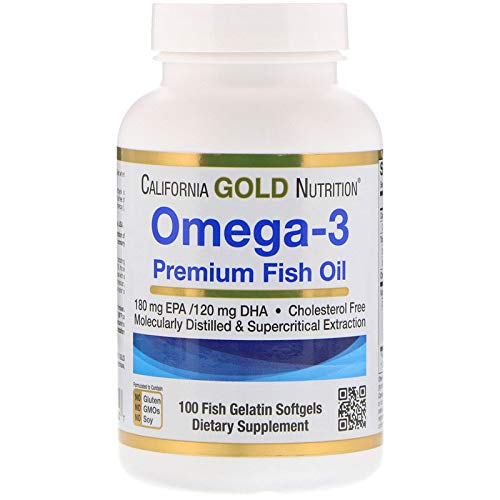 Gold Nutrition της Καλιφόρνιας Omega-3 Premium Fish Oil από την Καλιφόρνια Gold Nutrition, Συμπυκνωμένη Φόρμουλα με EPA & DHA, Υποστήριξη για Βέλτιστο Lipid Προφίλ, Χωρίς Γλουτένη, 100 ψάρια Ζελατίνη Softgels - 2 Pack