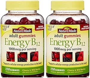 Nature Made Energy B12 Adult Gummies 1000 mcg ανά Σερβίρισμα 150 Ct (πακέτο των 2)