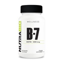 NutraBio Biotin (Vitamin B-7) συμπλήρωμα, 5000mcg - μπορεί να βοηθήσει στην προώθηση υγιή μαλλιά, δέρμα, και νύχια, 90 κάψουλες λαχανικών