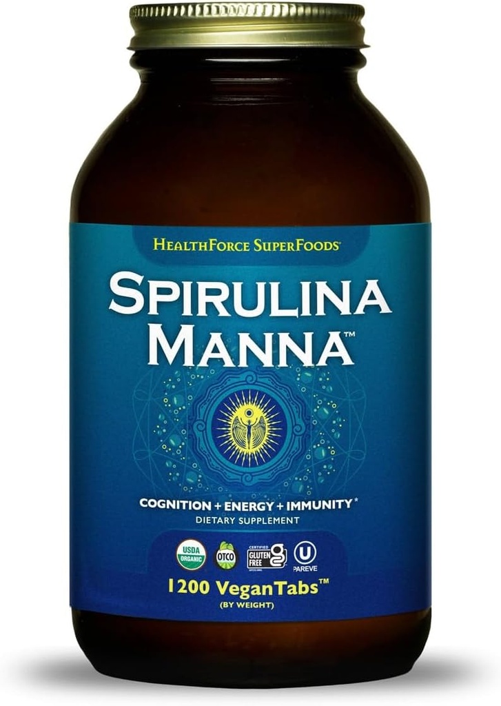 HealthForce SuperFoods Spirulina Manna - Δισκίο - 1200 Vegan Tablets