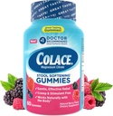 Colace Stool Αποσκληρυντής Gummies, Απαλή αξιόπιστη δυσκοιλιότητα Ανακούφιση Μαγνήσιο Κιτρικό Gummies, No.1 Γιατρός συνιστάται Αποσκληρυντής Stool Brand, Berry Γεύση 60ct