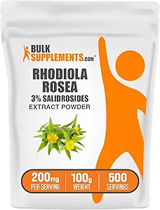 BulkSupplements.com Rhodiola Extract Powder - 3% Salidrosides, Rhodiola Rosea Extract - Συμπλήρωμα βοτάνων, Χωρίς γλουτένη, 200mg ανά Σερβίρισμα, 100g (3, 5 oz) (Pack of 1)