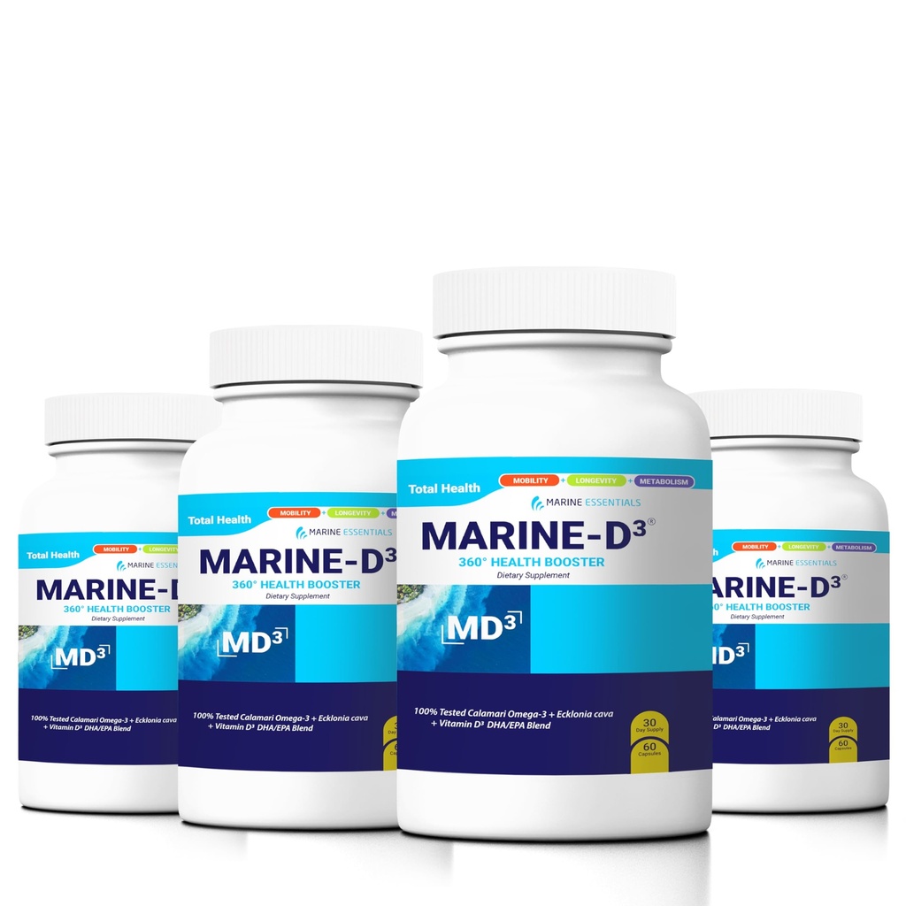 Marine D3 Omega 3 Calamari Ecklonia Cava DHA (4 φιάλες - 240 κάψουλες)