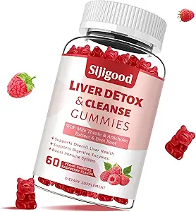 Liver Cleanse Detox and Repair Gummies - Silymarin Γάλα Γαϊδουράγκαθο συμπλήρωμα με Artichoke, Dandelion και Elderberry - συμπλήρωμα στήριξης ήπατος - 60 Raspberry Γεύσεις