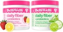 Belli Welli Daily Fiber Supplement Duo - φράουλα Λεμονάδα & Αγγούρι Lime Mint - με κολλαγόνο, προβιοτικά & ηλεκτρολύτες - Αναψυκτικές Γεύσεις για Ισορροπημένη Ευεξία - 32 Σύνολο Υπηρεσίες