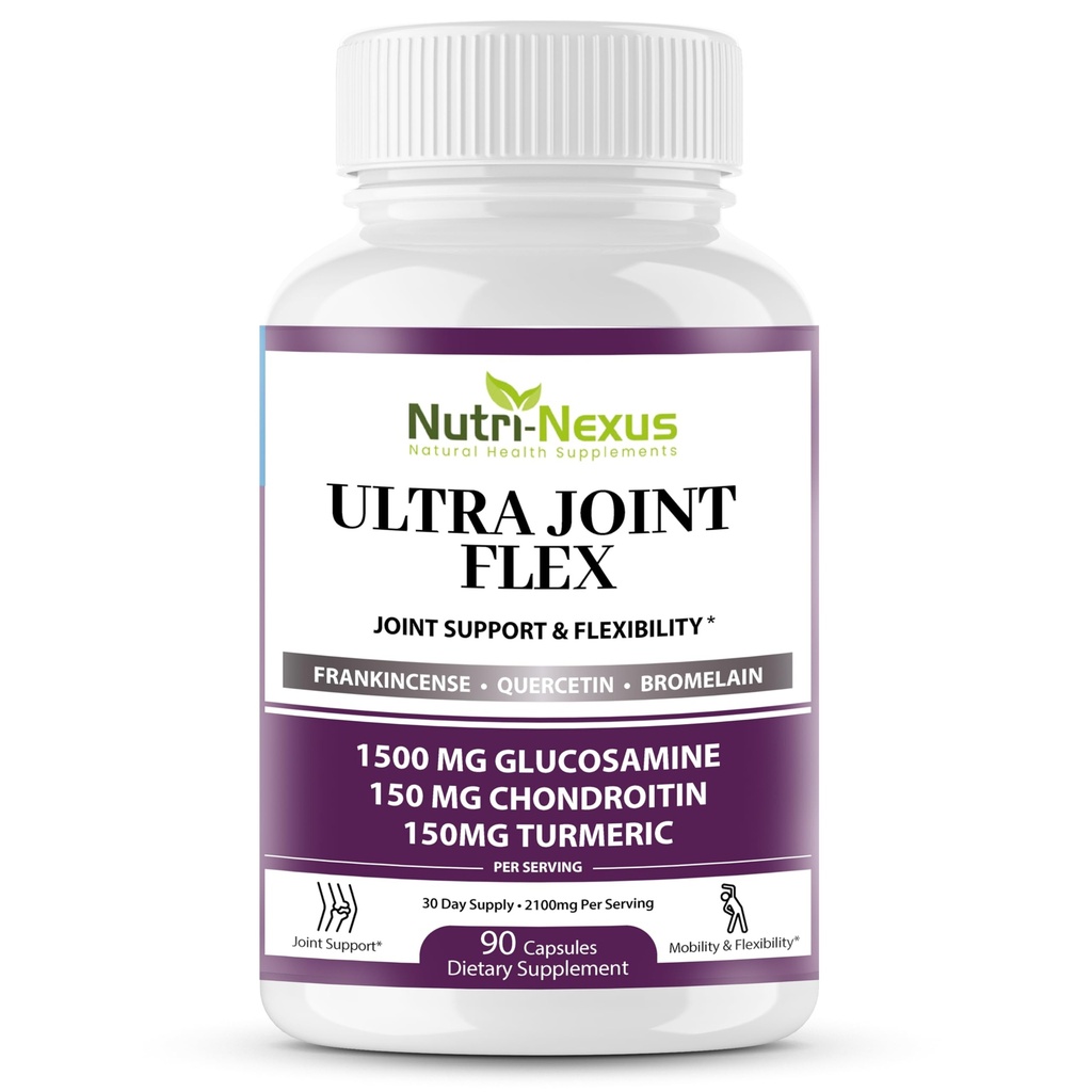 Γλυκοζαμίνη Jondroitin MSM Joint Supplement with Turmeric & Boswellia - Κοινή Υποστήριξη για Άνδρες και Γυναίκες - Προώθηση της Κινητικότητας - Ευελιξία & Άνεση – Κοινή Υγεία – Κατασκευάζεται στις ΗΠΑ – 90 Κάψουλες