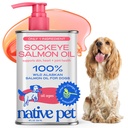 Native Pet Salmon Oil for Dogs & Cats – Αμιγές Ωμέγα-3 Fish Oil for Dogs Supplement for Skin & Coat, Joint & Heart Health - Σκύλος Αντιφλεγμονώδες – 100% Wild-Caught Alaska Sockeye Salmon – 8 oz