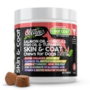 Clean Pets Salmon Oil Omega 3 Fish Oil for Dogs Skin and Coat Supplement | Dog Collagen Aloe Vera Biotin Keratin Flaxseed Nettle Leaf Sea Kelp Hyaluronic Acid Brewers Yeast Vitamin A - Coat Goat