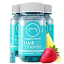 SugarBearPro Βιταμίνη μαλλιών Gummy 3 μήνες προσφοράς επιπλέον δύναμη Biotin 6000mcg, ανάπτυξη για άνδρες και γυναίκες, Vegan Βιταμίνη B12, MSM, Ινοσιτόλη, Ωμέγα 3, Elderberry, Certified Kosher, Halal, Σκληρό δωρεάν