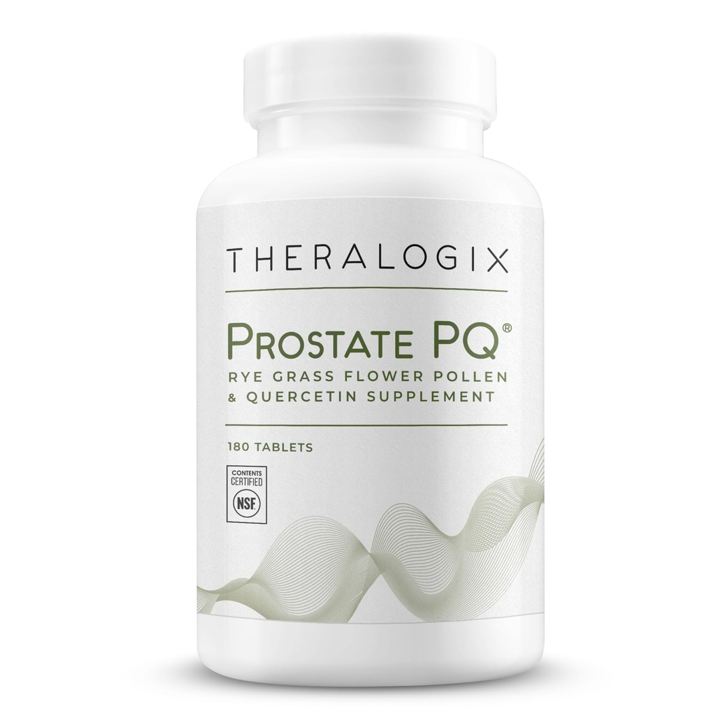 Theralogix Prostate PQ - Rye Grass Γύρη εκχύλισμα & Quercetin συμπλήρωμα - 90-Ημέρα προσφοράς - Αντιοξειδωτική υποστήριξη για Prostate & Pelvic Υγεία & Ουρολοίμωξη λειτουργία* - NSF Certified - 180 δισκία