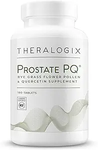 Theralogix Prostate PQ - Rye Grass Pollen Extract & Quercetin Supplement - 90-Day Supply - Antioxidant Support for Prostate & Pelvic Health & Urinary Tract Function* - NSF Certified - 180 Tablets