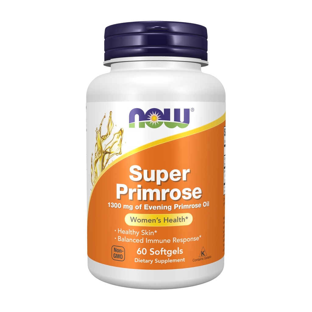 NOW Συμπληρώματα, Super Primrose 1300 mg με φυσικά Occurring GLA (Gamma- Λινολενικό οξύ), 60 Softgels