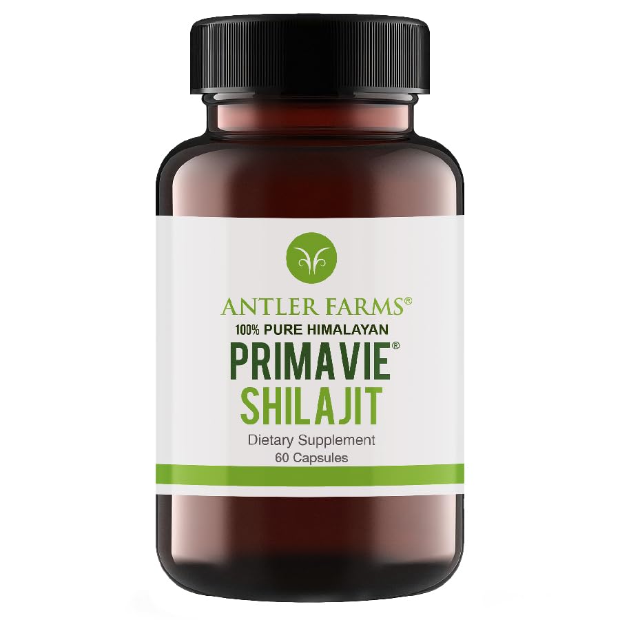 Αγροκτήματα μυρμηγκιών - 100% Pure PrimaVie Shilajit για άνδρες εκχύλισμα, 60 κάψουλες, 250mg – Standardized to 50% Fulvic Acid, Wild Συγκομιδή Resin από τα Ιμαλάια, Ισχυρό Adaptogenic συμπλήρωμα