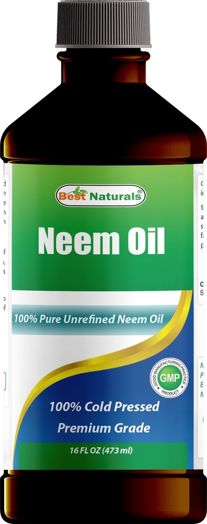 Best Naturals 100% καθαρό λάδι Neem, 100% κρύο πιεσμένο και μη ραφιναρισμένο - 16 OZ (1 μπουκάλι)