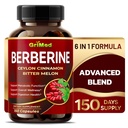 Grimed Berberine Συμπλήρωμα 9.500mg με Κεϋλάνη Πικάντικη πεπόνι Υποστηρίζει υγιές ανοσοποιητικό σύστημα - Made in The USA