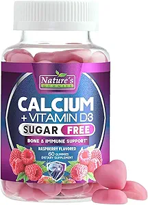 Συμπληρώματα ασβεστίου Gummies - Ζάχαρη δωρεάν Calcium Gummy με 400 IU βιταμίνη D3 για την καλύτερη απορρόφηση - Υποστηρίζει την Ανοσοποιητική Υγεία, Οστά & Δόντια - Nature's Calcium Chews for Women & Men - 120 Gummies