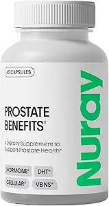 Nuray Prostate Support Supplement for Men and Women with Saw Palmetto, Vitamin C, Vitamin E, Zinc, Stinging Nettle & Alpha Lipoic Acid - 60 Vegetarian Capsules