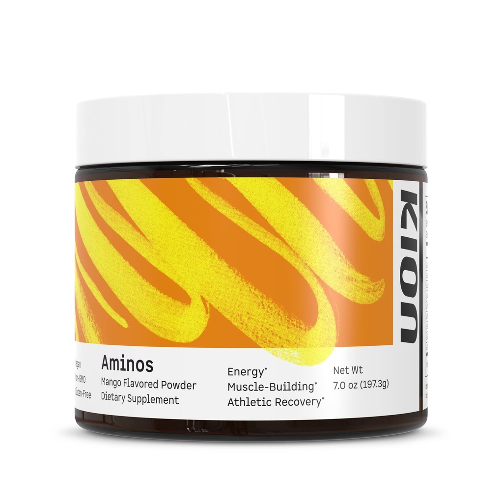 Kion Aminos Essential Amino Acids Powder - Amino Acid Nutritional Supplements, Aminos Powder, Essential Amino Energy No Caffeine, EAAs Amino Acids Powder, BCAA EAA - 30 Servings, Mango