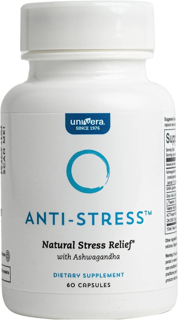 Univera Anti-Stress, Stress Relief Supplement, Ashwagandha, GABA, L-Theanine, & Gotu Kola, 60 Count, Κάψουλες
